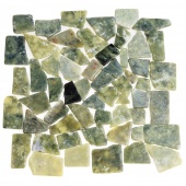 Каменная мозаика MS-WB2 МРАМОР зелёно-белый квадратный