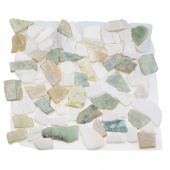 Каменная мозаика MS-WB3 МРАМОР бело-зелёный квадратный